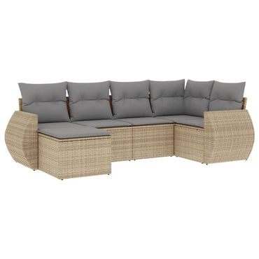 vidaXL Salon de jardin 6 pcs avec coussins beige résine tressée