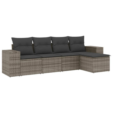 vidaXL Ensemble de canapés de jardin 5 pièces avec coussins en rotin synthétique gris