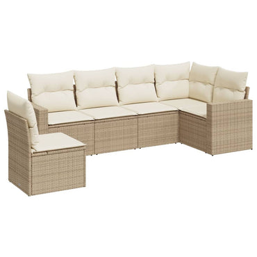 vidaXL Salon de jardin 6 pcs avec coussins beige résine tressée