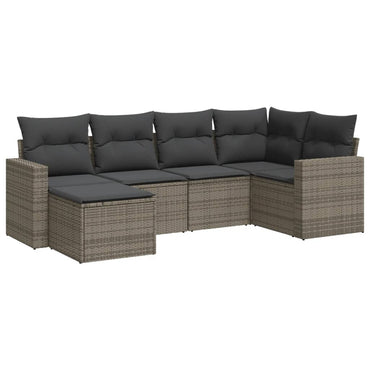 vidaXL Ensemble de canapés de jardin 6 pcs avec coussins gris résine tressée
