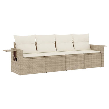 vidaXL Ensemble de canapés de jardin 4 pcs avec coussins en résine tressée beige