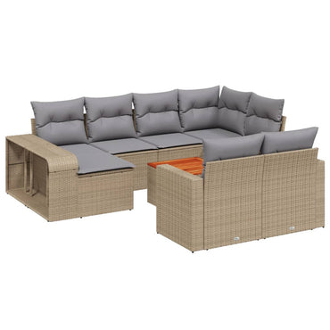 vidaXL Ensemble de canapés de jardin 11 pcs avec coussins en rotin synthétique beige