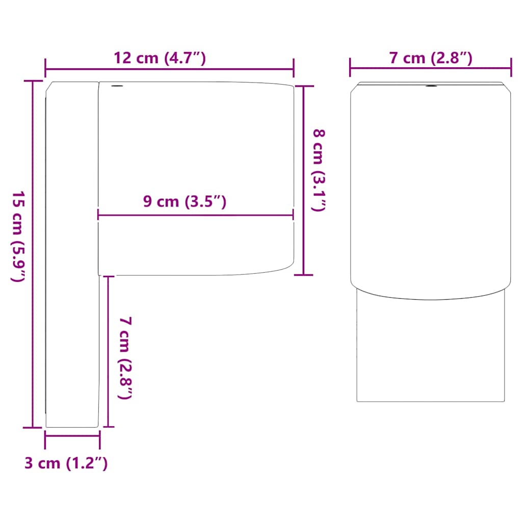Außenwandleuchte Schwarz 12 x 7 x 15 cm Edelstahl