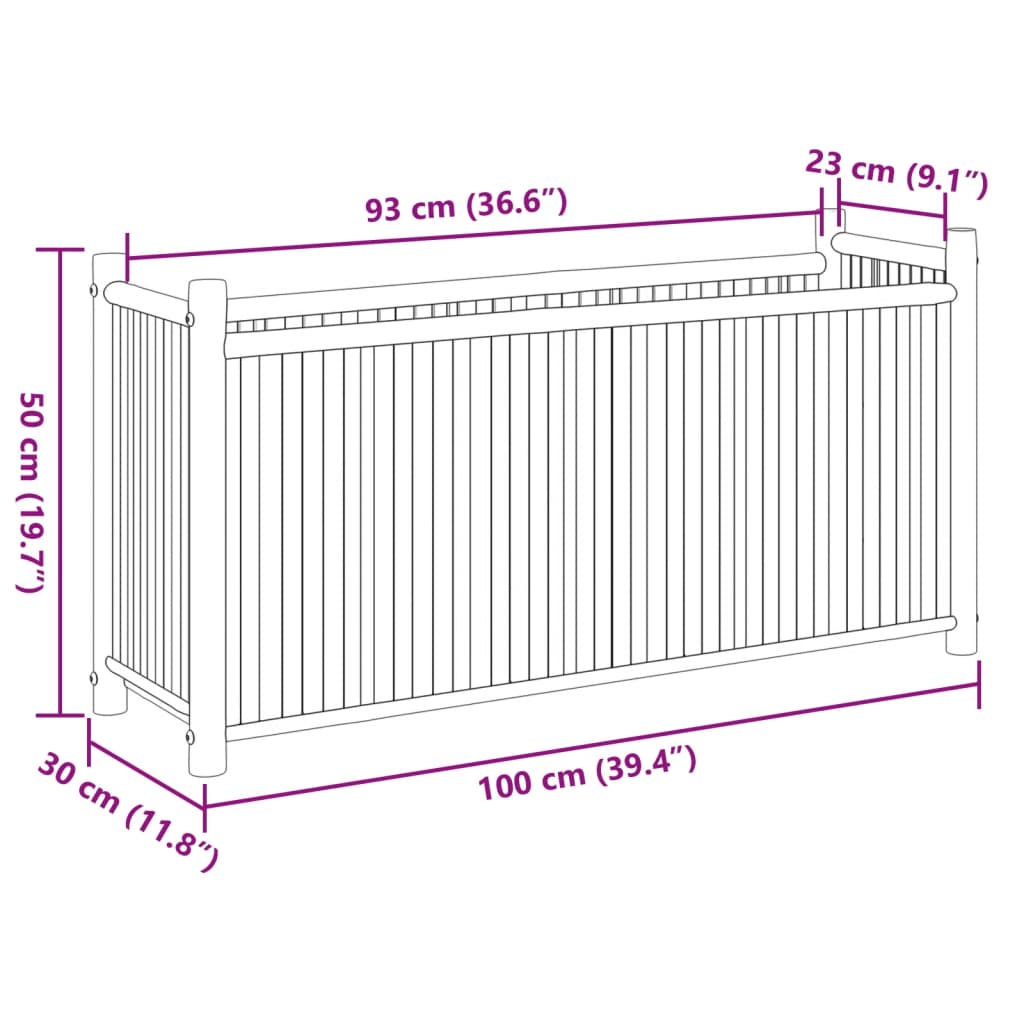 vidaXL Pflanzkübel 100x30x50 cm Bambus