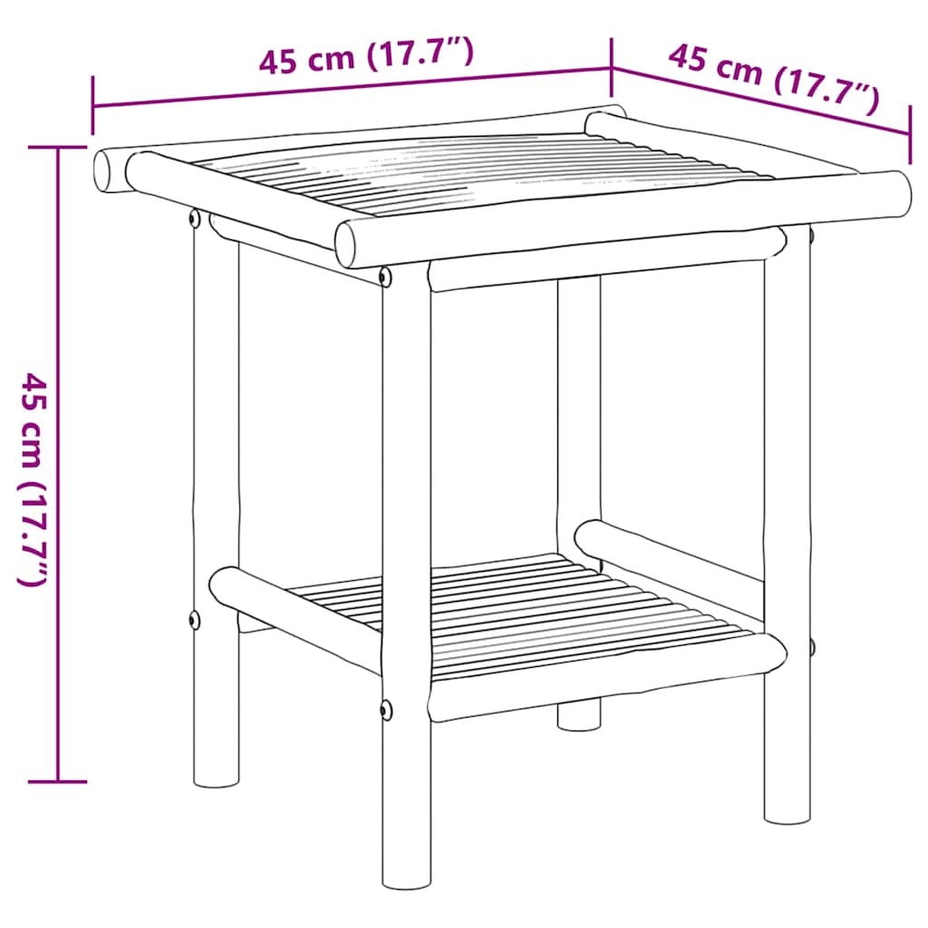 vidaXL Couchtisch 45x45x45 cm Bambus