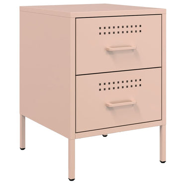 vidaXL Nachttisch Rosa 36x39x50,5 cm Stahl