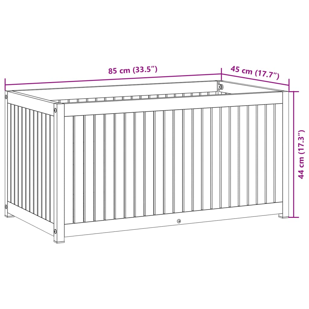 vidaXL Pflanzkübel 85x45x44 cm Massivholz Akazie und Stahl