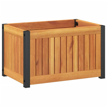 vidaXL Pflanzkübel 45x30x27,5 cm Massivholz Akazie und Stahl