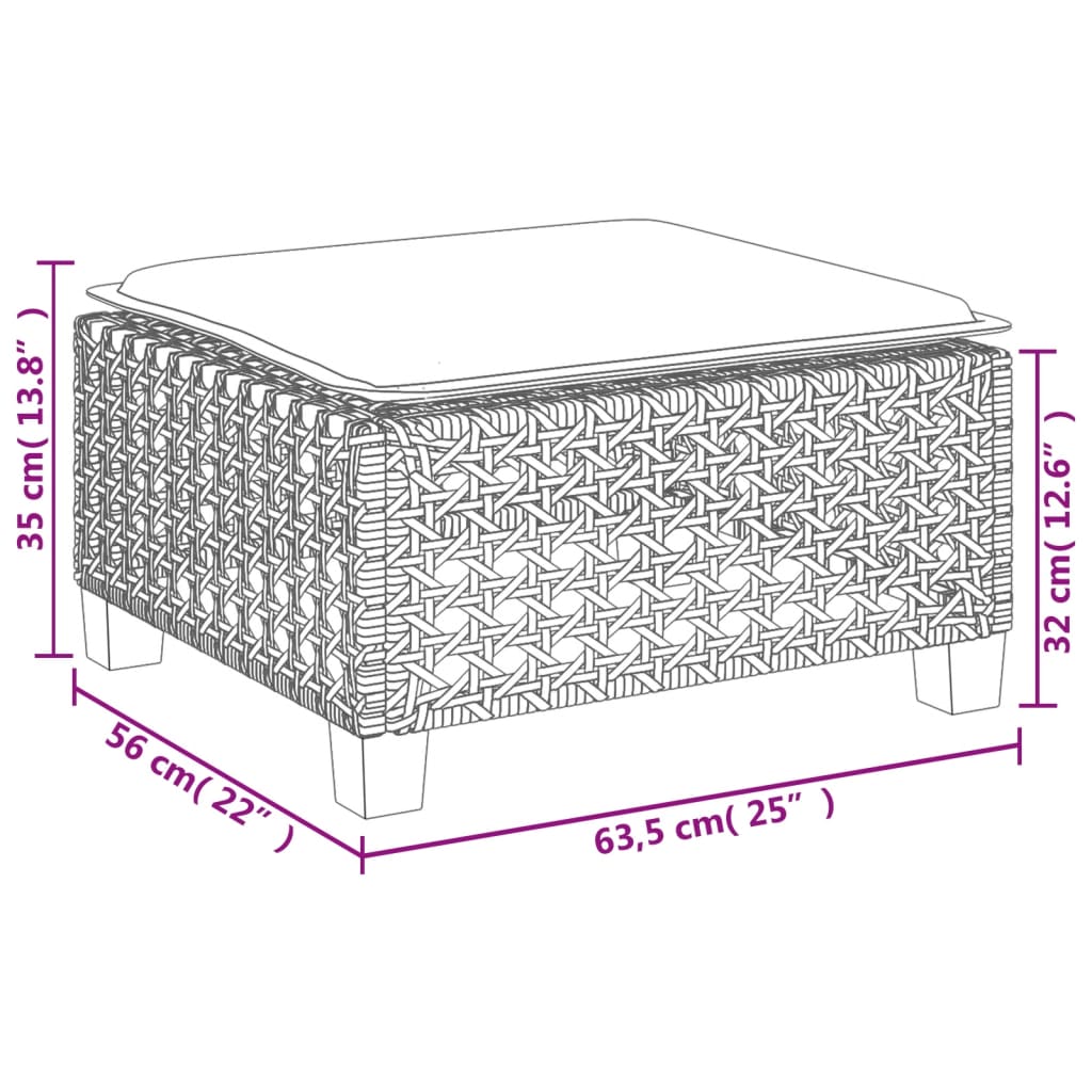 vidaXL 4-tlg. Garten-Sofagarnitur mit Kissen Schwarz Poly Rattan
