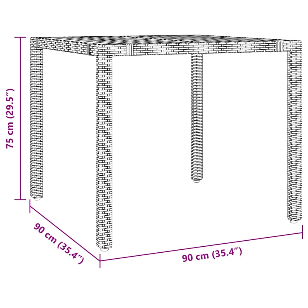 vidaXL 5-tlg. Garten-Bistro-Set mit Kissen Schwarz Poly Rattan