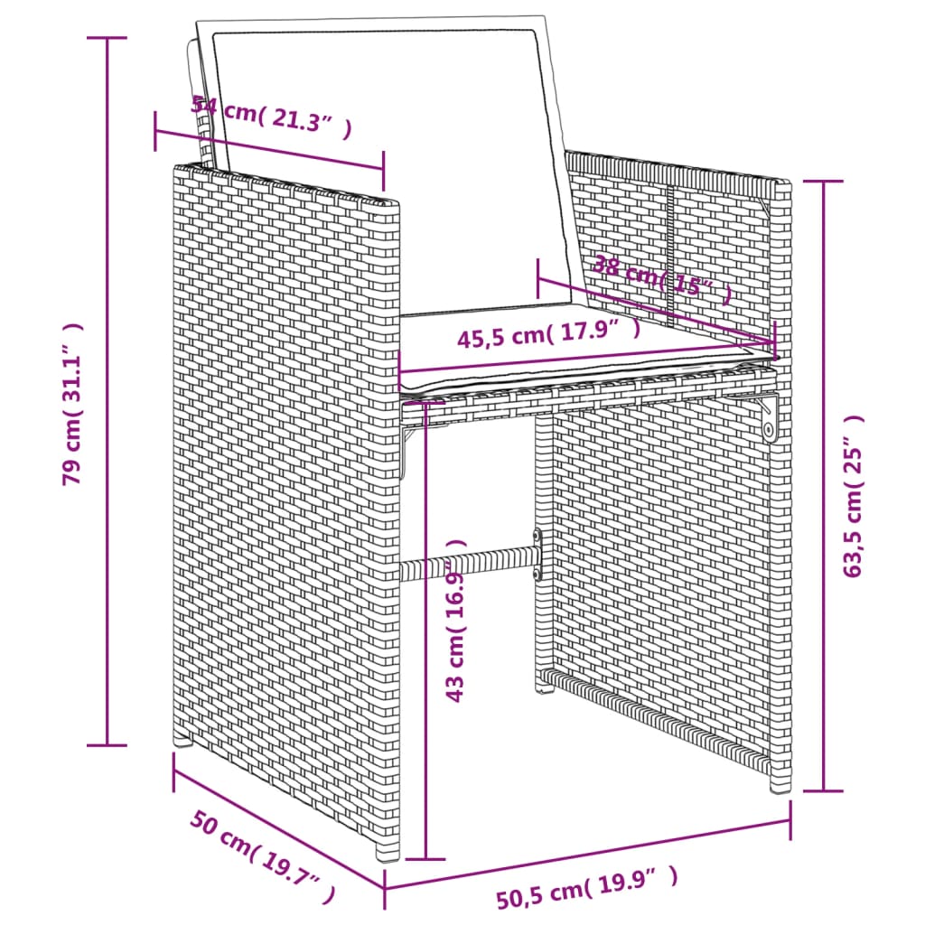 vidaXL Chaises de jardin avec coussins 4 pcs Gris résine tressée