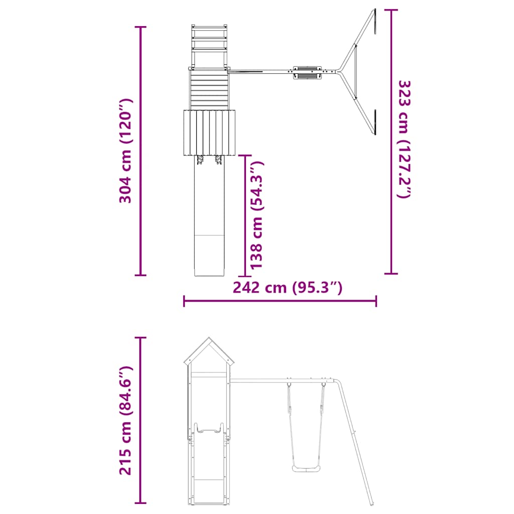 Spielturm Imprägniertes Kiefernholz