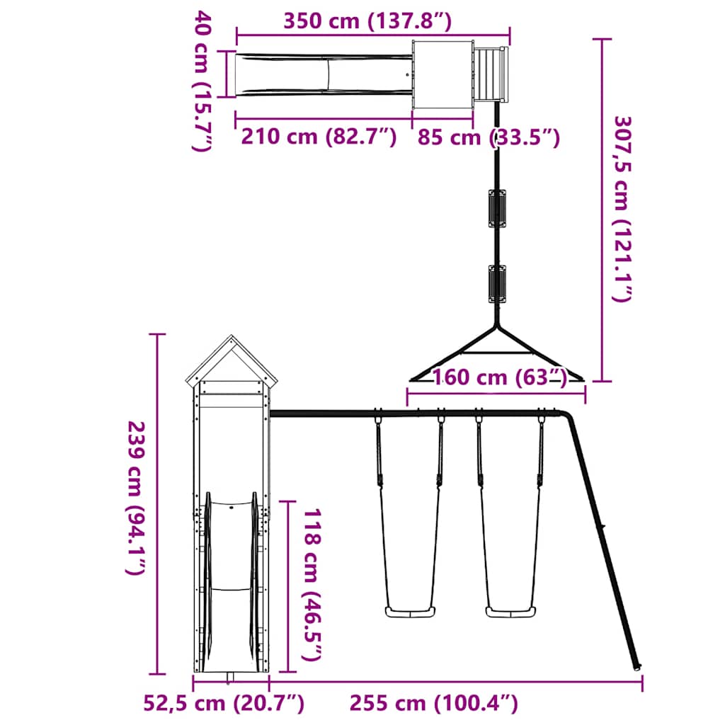 Spielturm Massivholz Douglasie
