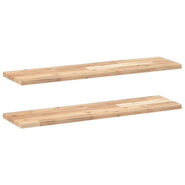 vidaXL Schweberegale 2 Stk. 80x20x2 cm Massivholz Akazie Unbehandelt