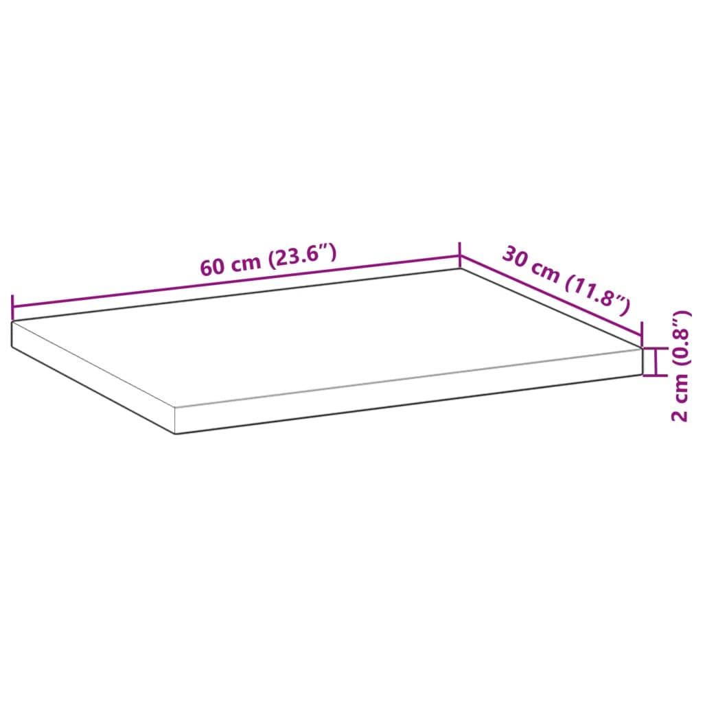 vidaXL Étagère flottante 60x30x2 cm Bois d'acacia massif non traité