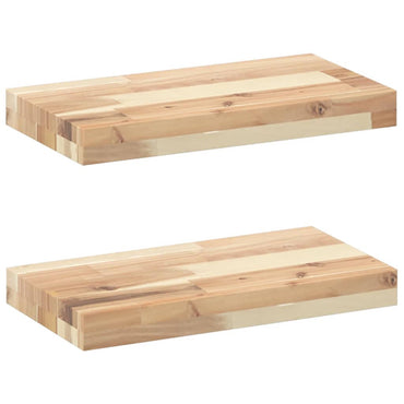 vidaXL Schweberegale 2 Stk. 40x20x4 cm Massivholz Akazie Unbehandelt