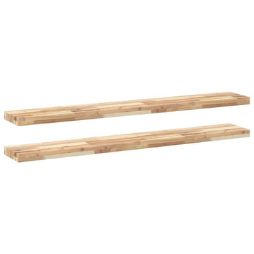 vidaXL Schweberegale 2 Stk. 120x20x4 cm Massivholz Akazie Unbehandelt