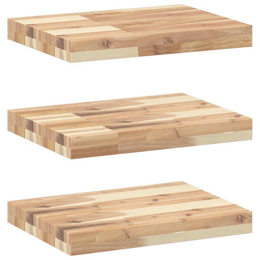 vidaXL Schweberegale 3 Stk. 40x30x4 cm Massivholz Akazie Unbehandelt
