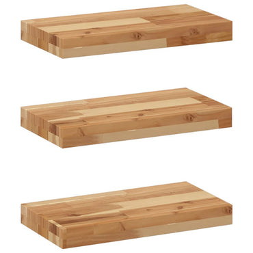 vidaXL Schweberegale 3 Stk. 60x20x4 cm Massivholz Akazie Ölbehandelt