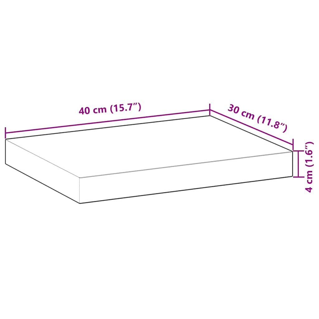vidaXL Schweberegal 40x30x4 cm Massivholz Akazie Ölbehandelt