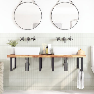 vidaXL Waschtischplatte Unbehandelt 140x60x4 cm Massivholz Akazie