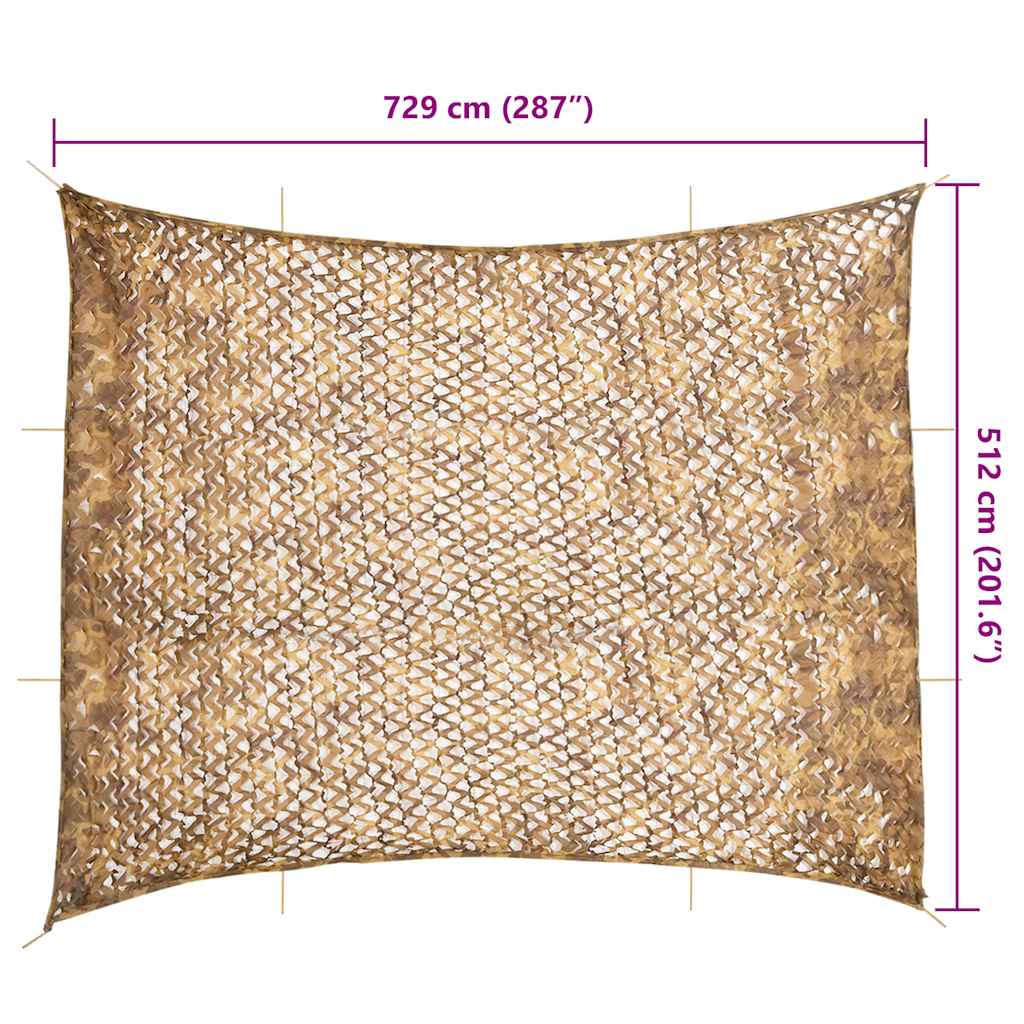Tarnnetz mit Aufbewahrungstasche 729x602 cm Sandfarbe