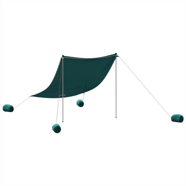 vidaXL Strand-Schattenzelt mit Sandsäcken Grün 214x236 cm