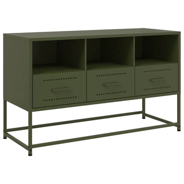 vidaXL Meuble TV vert olive 100,5x39x60,5 cm acier