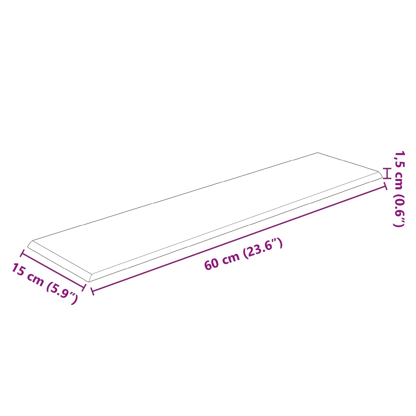 Wandkopfteilen 12 pcs Creme 60 x 15 cm Stoff