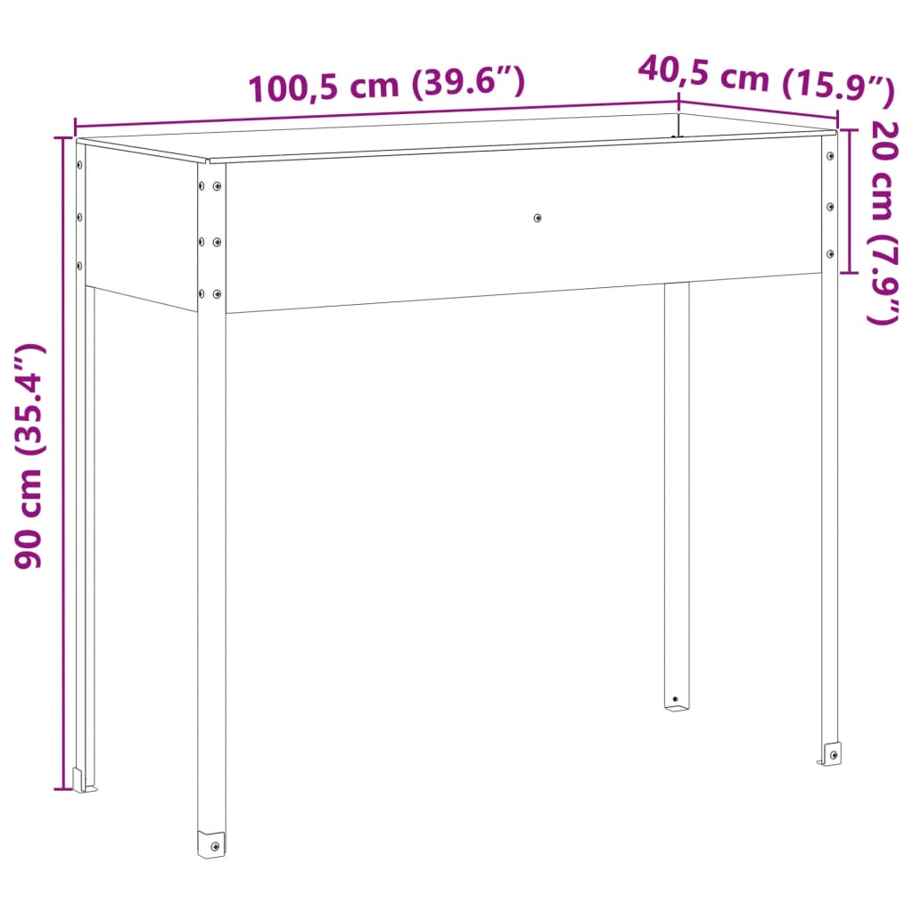 vidaXL Pflanzkübel 100,5x40,5x90 cm Cortenstahl