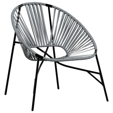 vidaXL Gartenstuhl in Ei-Form Schwarz und Hellgrau Poly Rattan