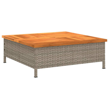 vidaXL Table de jardin Gris 70x70x25 cm Rotin et bois d'acacia
