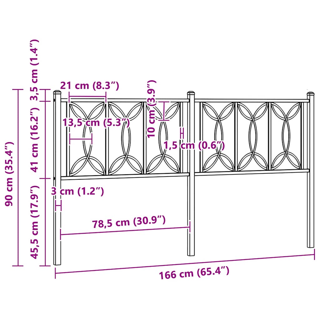 vidaXL Kopfteil Metall Weiß 150 cm