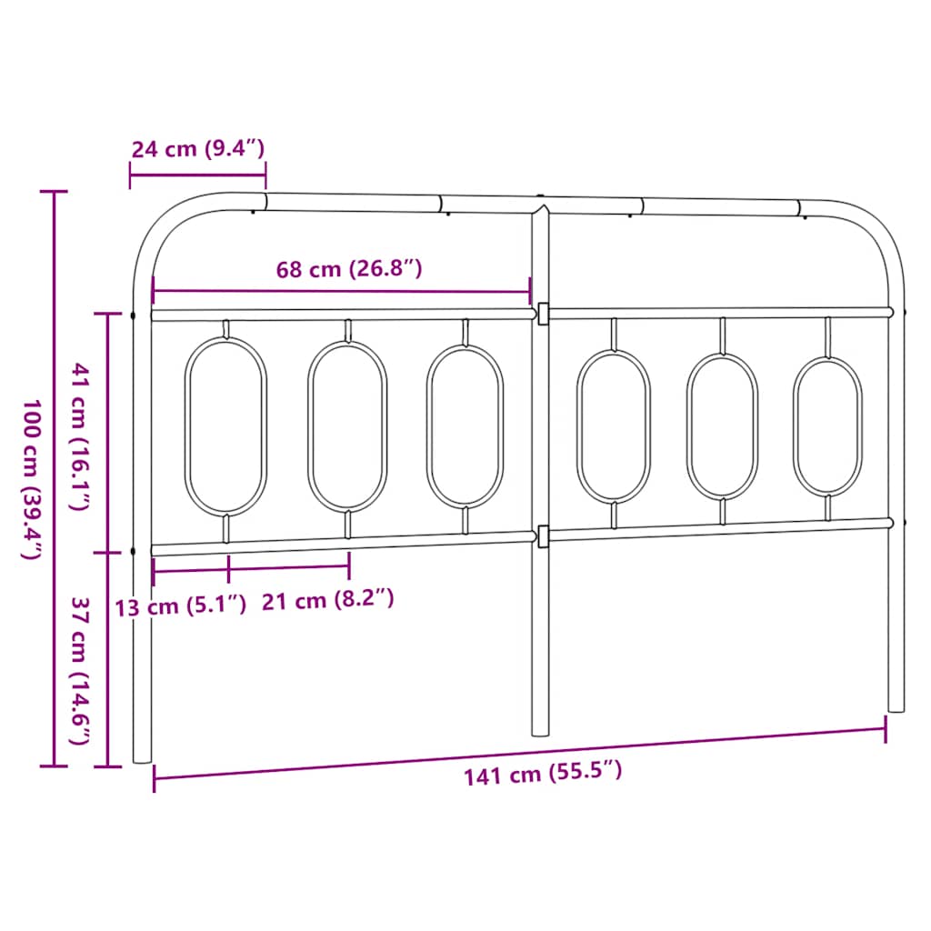 Ersatz-Kopfteil Metall Weiß 140 cm