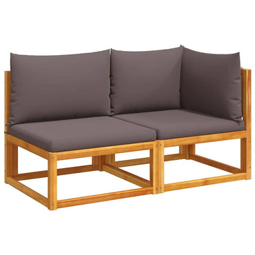 vidaXL Canapé de jardin 2 places avec coussins en bois d'acacia et corde