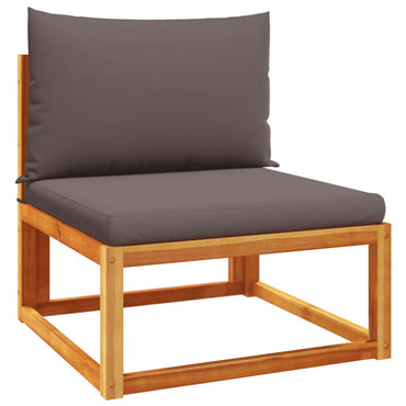 vidaXL Canapé de jardin sans accoudoirs avec coussins Bois d'acacia et rotin