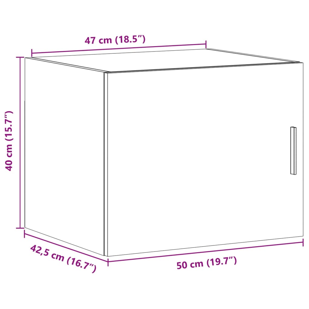 vidaXL Armoire murale chêne fumé 50x42,5x40 cm bois d'ingénierie
