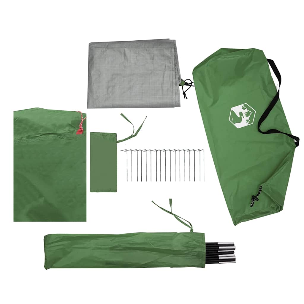 vidaXL Tente de camping 4 personnes Vert Imperméable