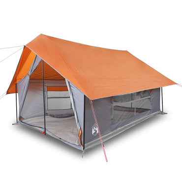 vidaXL Tente de camping 5 personnes Gris et orange Imperméable