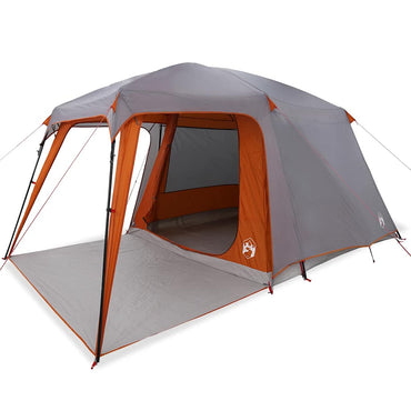 vidaXL Tente de camping avec auvent 5 personnes Gris et orange Imperméable