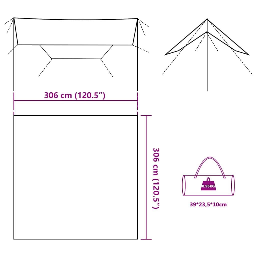 vidaXL Bâche camouflage 306x306 cm Imperméable