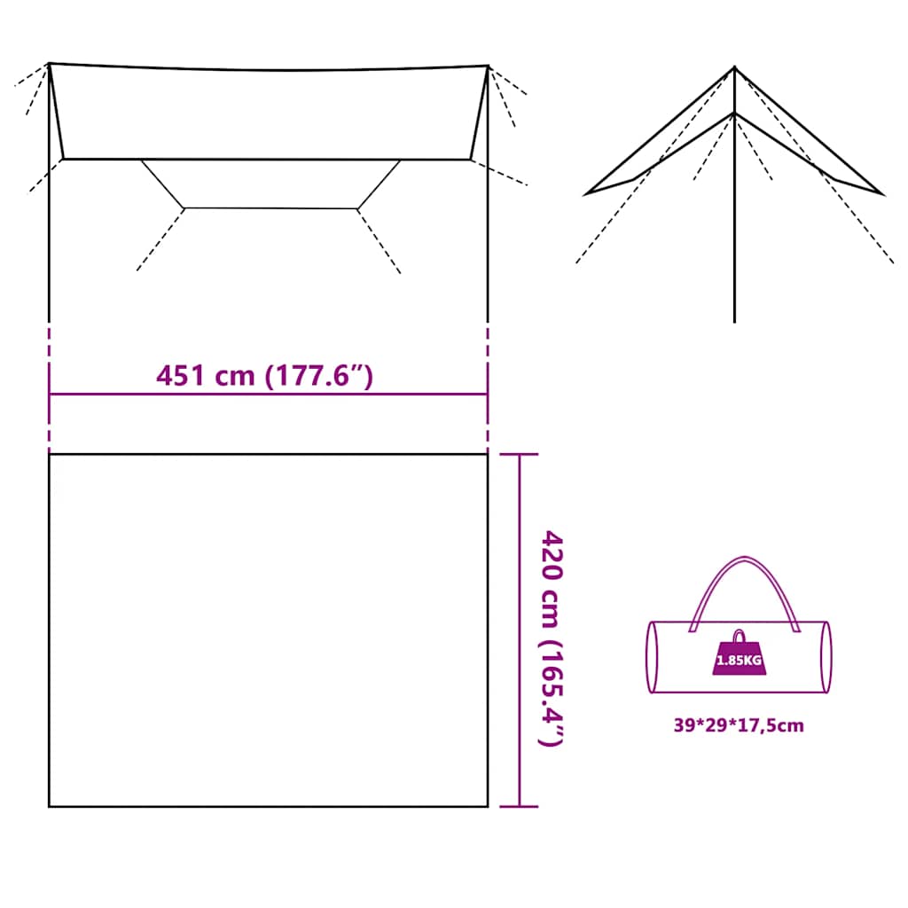 vidaXL Bâche Camouflage 451x420 cm Imperméable