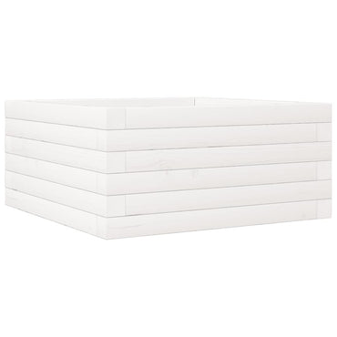 vidaXL Pflanzkübel Weiß 50x50x23 cm Massivholz Kiefer