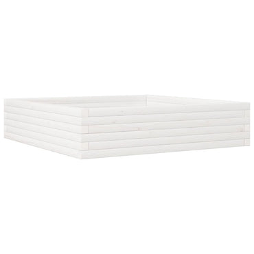 vidaXL Pflanzkübel Weiß 100x100x23 cm Massivholz Kiefer