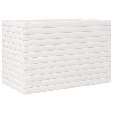 vidaXL Pflanzkübel Weiß 70x40x45,5 cm Massivholz Kiefer