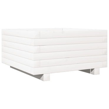 vidaXL Jardinière Blanc 50x50x26,5 cm Bois de pin massif
