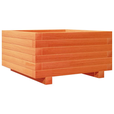 vidaXL Pflanzkübel Wachsbraun 50x50x26,5 cm Massivholz Kiefer