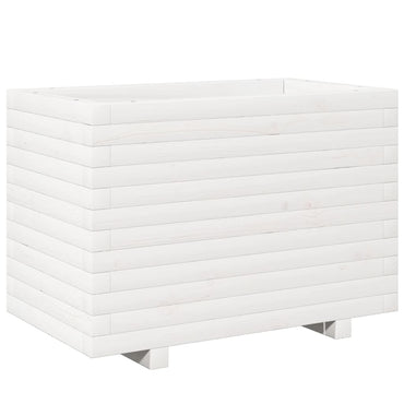vidaXL Pflanzkübel Weiß 70x40x49,5 cm Massivholz Kiefer