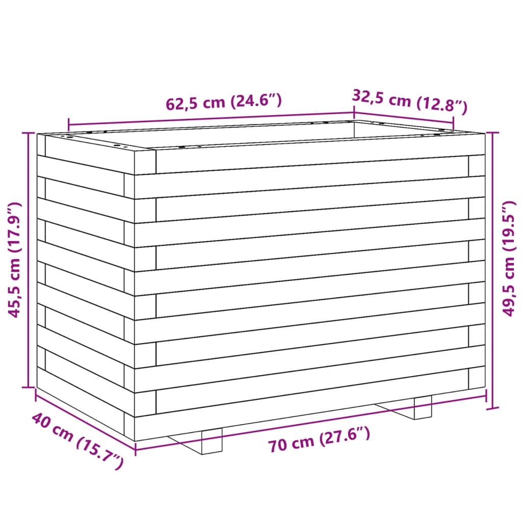 vidaXL Pflanzkübel 70x40x49,5 cm Kiefernholz Imprägniert