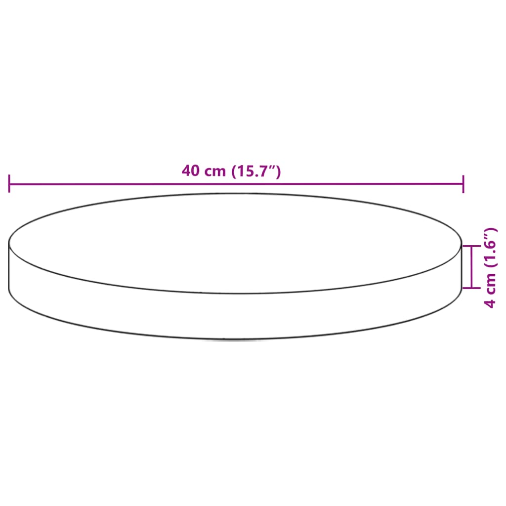 vidaXL Tischplatte Rund Ø40x4 cm Massivholz Akazie